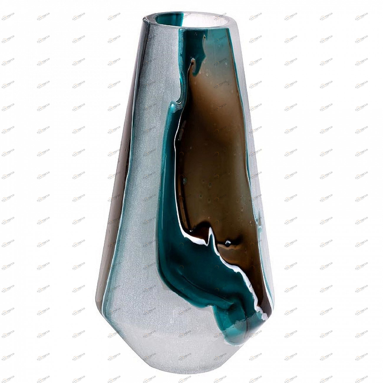 Ваза стеклянная сине-коричневая "Салют 3" GARDA DECOR - 266938 Коричневый;синий 