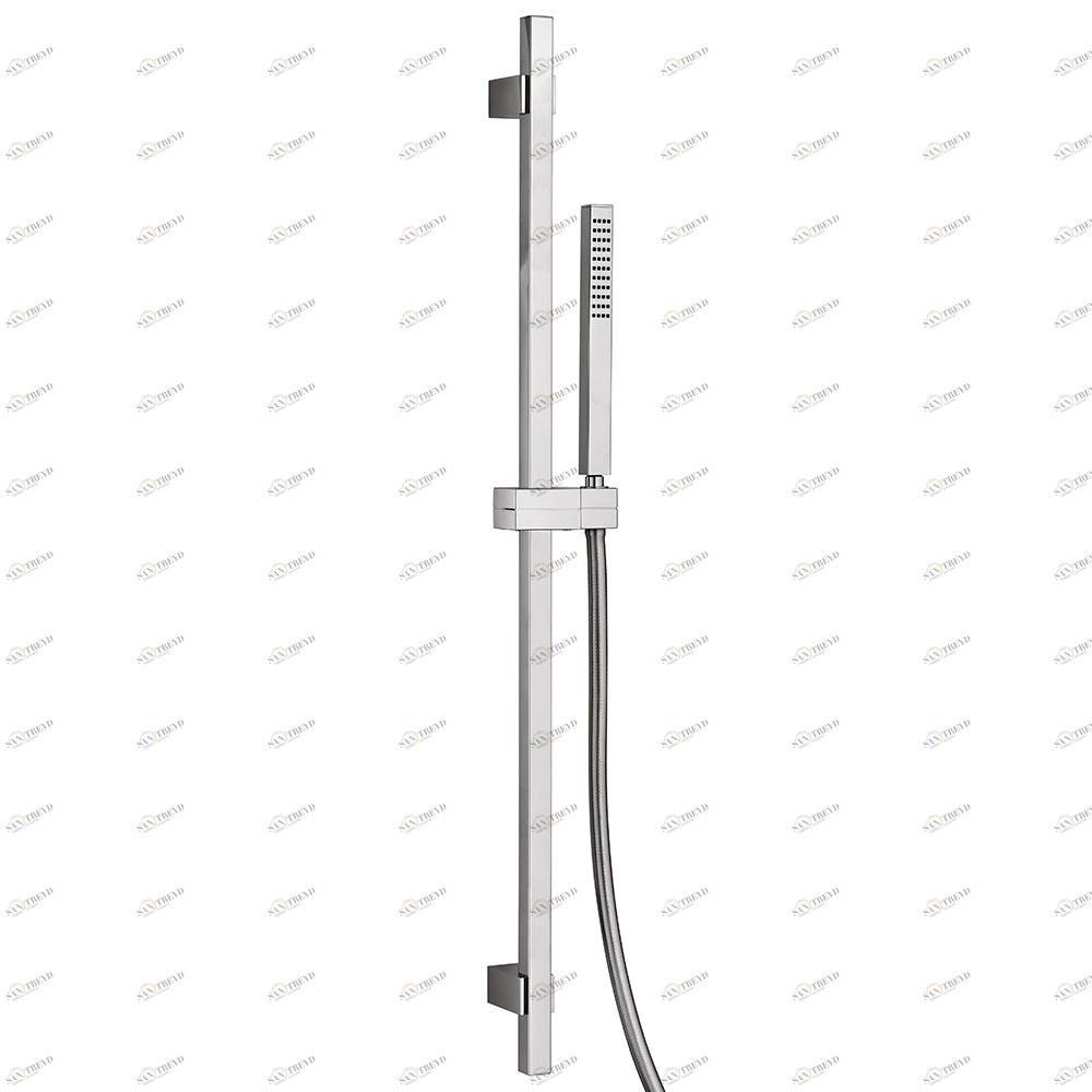 Graffio Квадратная скользящая шина 903 мм из латуни, квадратный душ DADO из латуни, гибкий шланг SILVER 175 см. QD100 