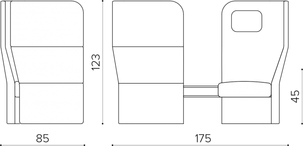 ORFF0H Фронтальный диван с высокой спинкой и деревянным столиком True Design Oracle - Вид №1