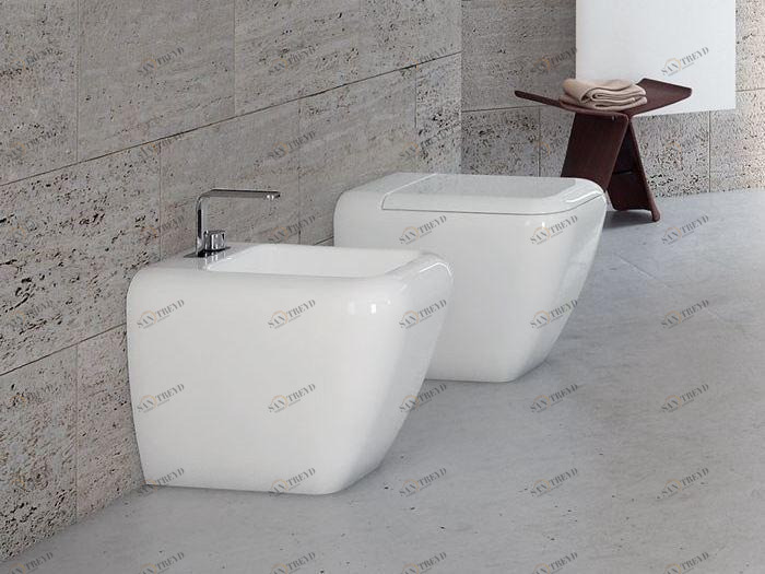 Приставной унитаз напольный Белый Ceramica Cielo SHUI Италия sun-id-1421294