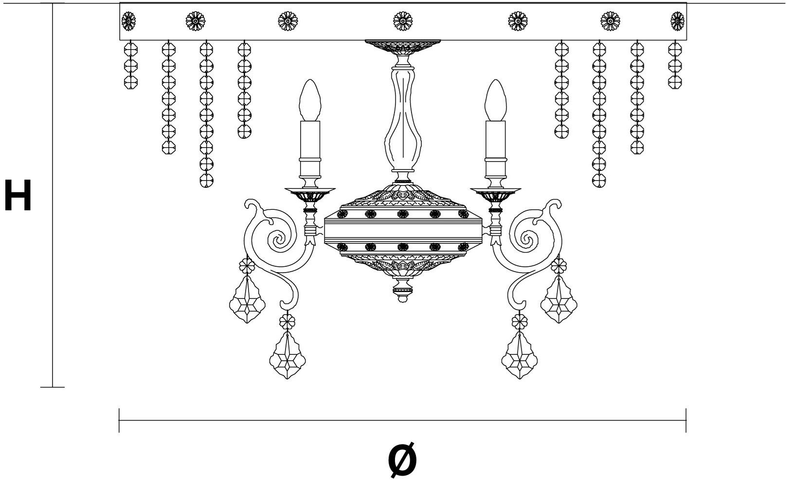 Masiero Потолочный светильник из латуни с кристаллами Odessa sun-id-1396946 - Вид №3