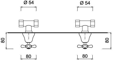 Rubinetteria Giulini Смеситель для душа на 2 отверстия Lotus - vienna F0515 - Вид №1