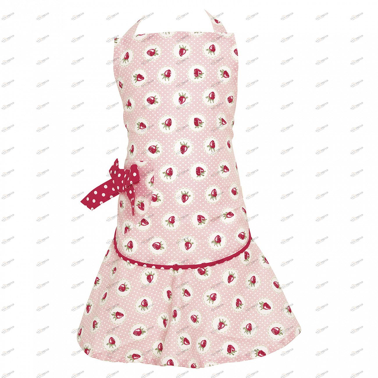 Детский фартук "W/bow Strawberry pale pink" LE-VILLAGE ДИЗАЙНЕРСКИЕ 224257 Розовый 