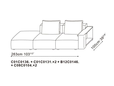 Кожаный диван CAMERICH Rubix ARCH-00119032 - Вид №3