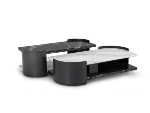 Прямоугольный журнальный столик из мрамора и нержавеющей стали