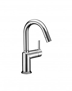 1804WF  Смеситель для раковины на 1 отверстиевылет 13 см ручка поворотный излив ограничитель потока воды до 5 л/мин при 3 бар подводка без донного клапана Fantini Rubinetti CAFÈ