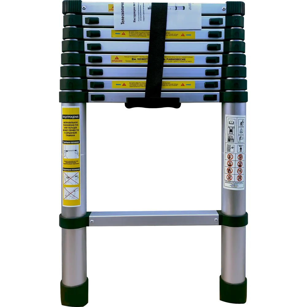 Лестница телескопическая 1-секционная Alumet до 2.6 м 9 ступеней 84409781 STLM-2168576 АЛЮМЕТ  - Вид №1