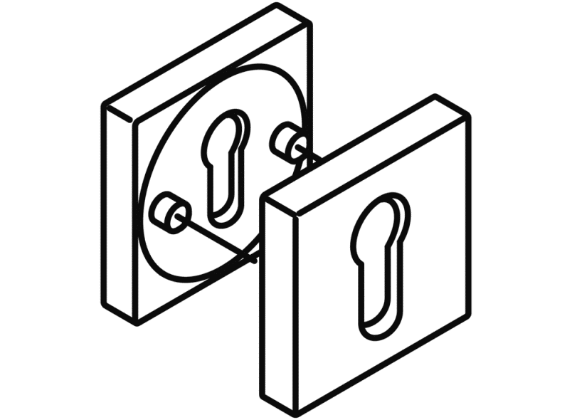 308XAFS Накладка на ключ для противопожарных дверей HEWI Serie 180 | Edelstahl  - Вид №5