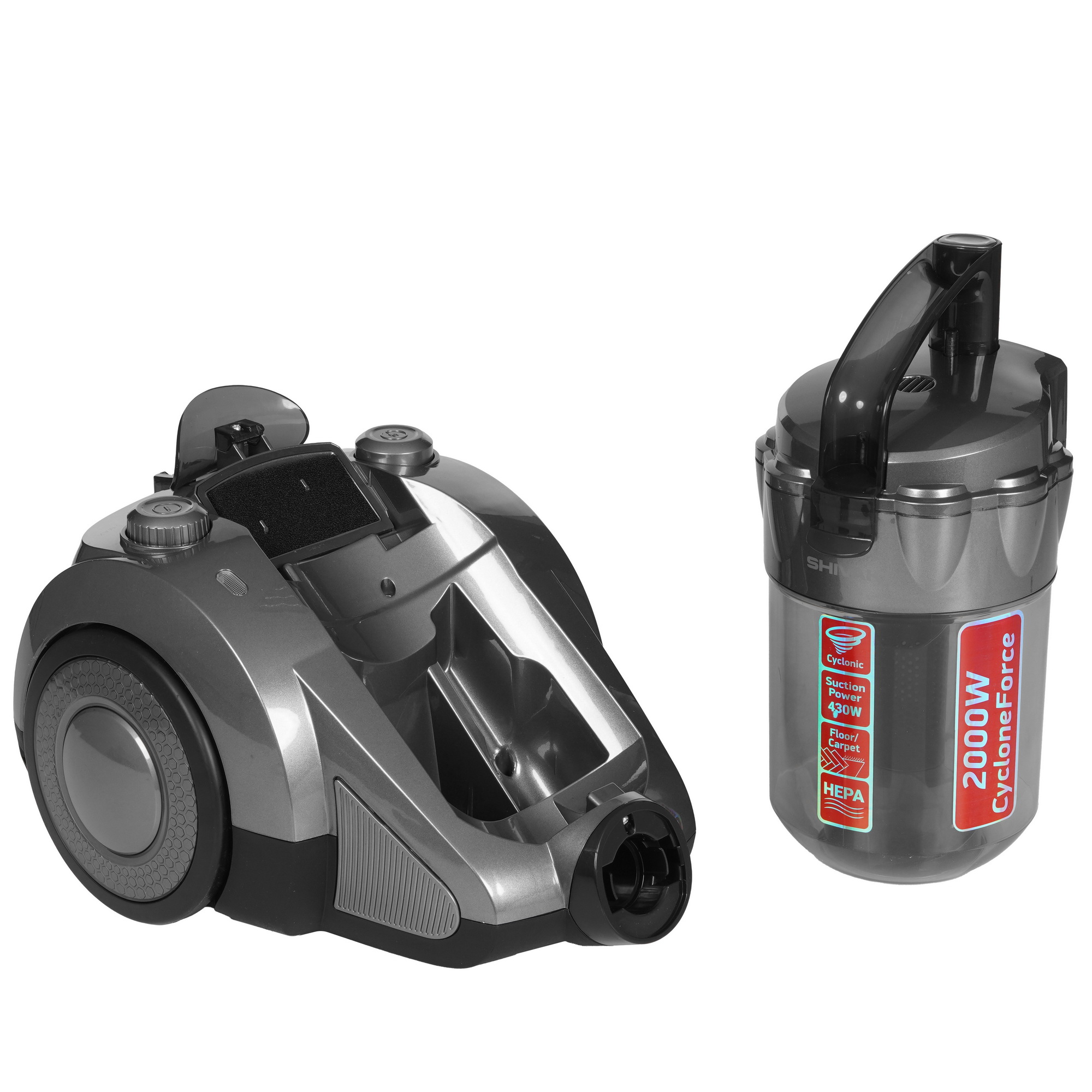 9210983 Пылесос Shivaki VCC 0220 серый STDN-0016339 - Вид №7