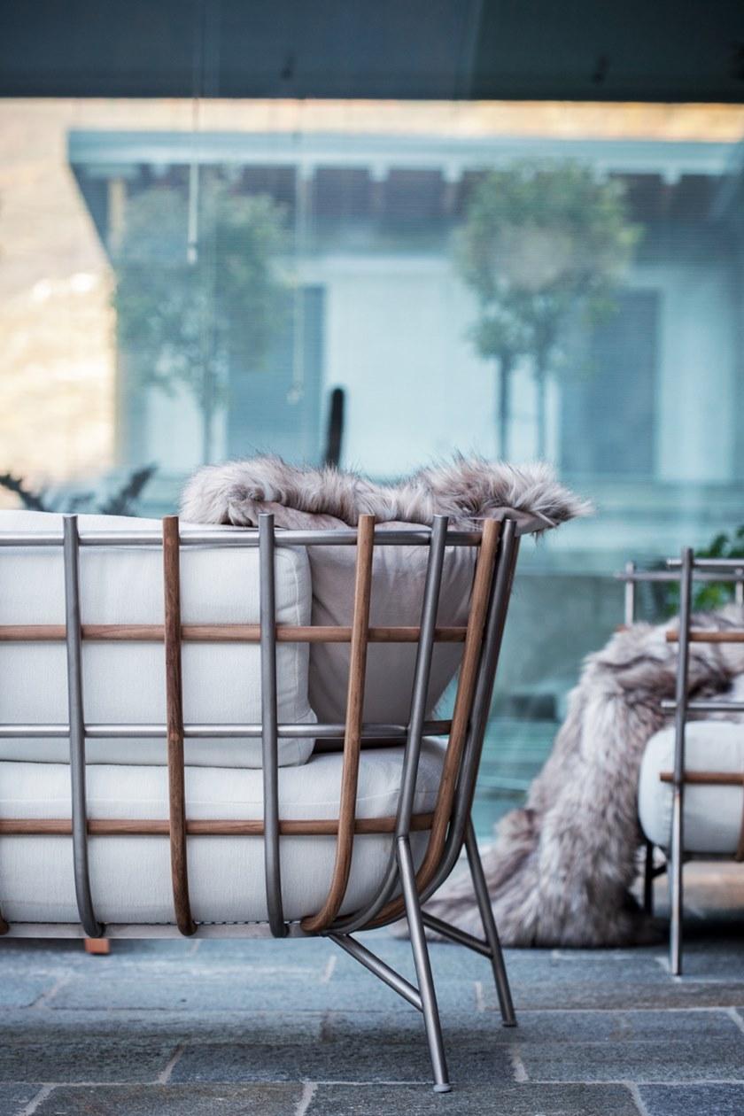 Unopiù Садовое кресло из нержавеющей стали и тика Tweed Twepol - Вид №6