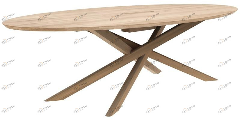 Ethnicraft Овальный стол для совещаний из дуба с системой прокладки кабелей Oak mikado sun-id-1443500