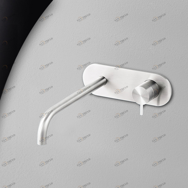 Смеситель для раковины сталь глянцевая с белой ручкой Toki Radomonte TKI22LCIL21