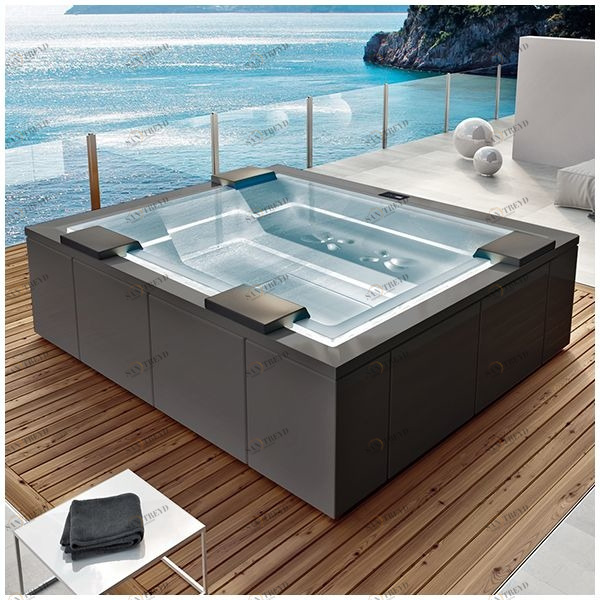 Бассейн Gruppo Treesse Zen PRO-V202P-SE прямоугольный spa с гидромассажем аэромассажем хромотерапией встроенный серый PROV202PSE