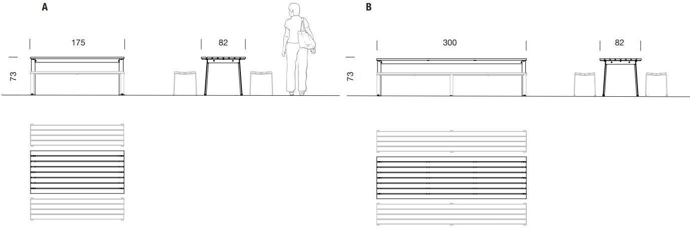 URBIDERMIS Прямоугольный деревянный стол для общественных мест Harpo sun-id-1372426 - Вид №5