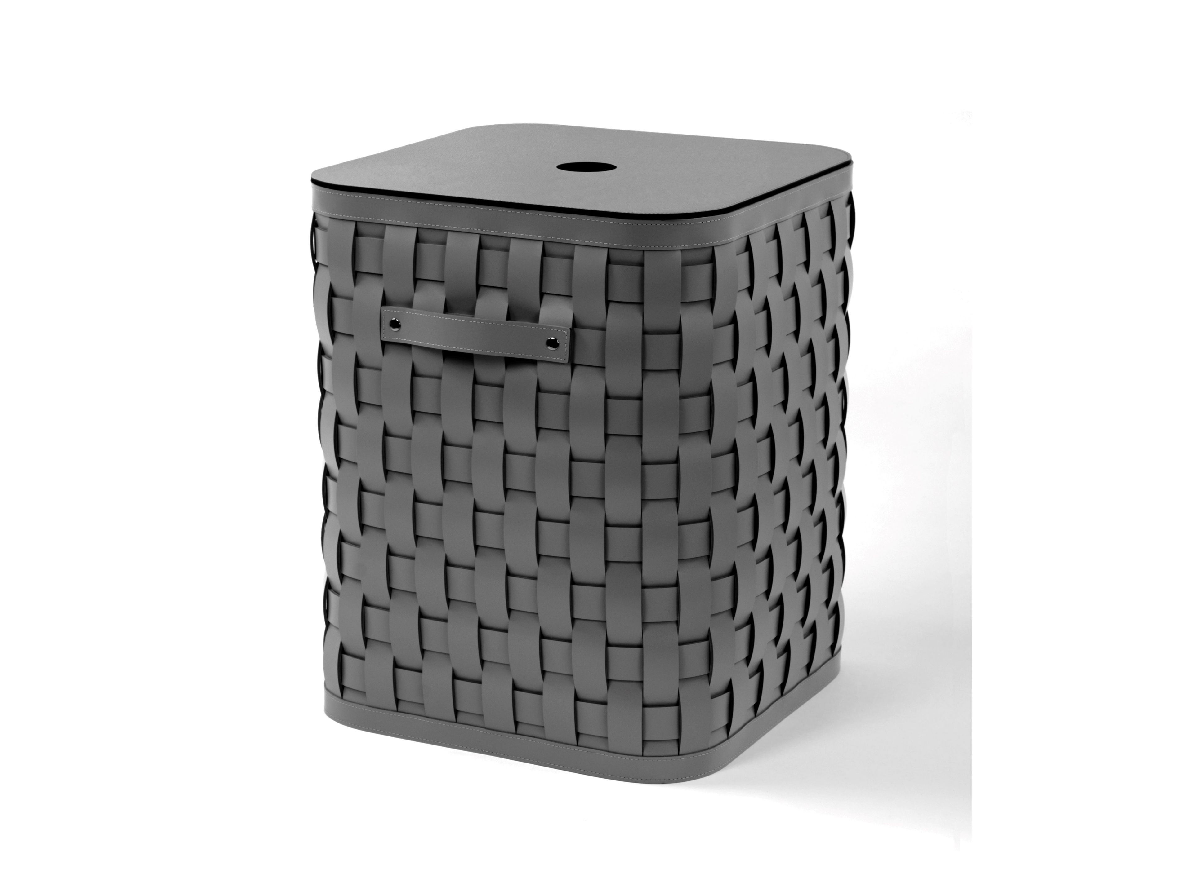 Регенерированная кожаная квадратная корзина для белья с крышкой Pinetti DEMETRA ARCH-00036247 - Вид №1