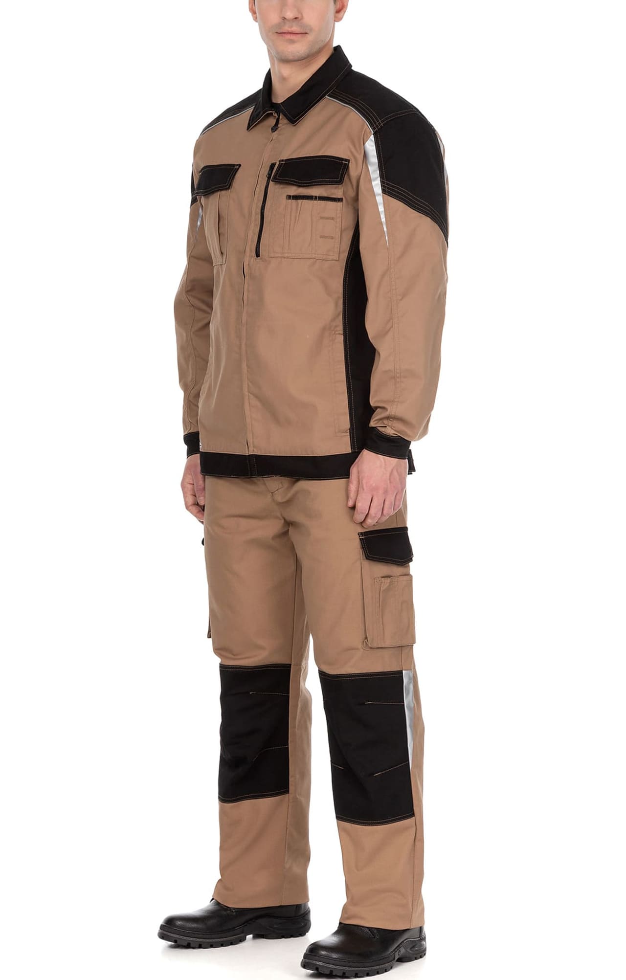 70066 Костюм  NEW бежевый с черным STATUS  Летняя спецодежда  размер 52-54/170-176  - Вид №12