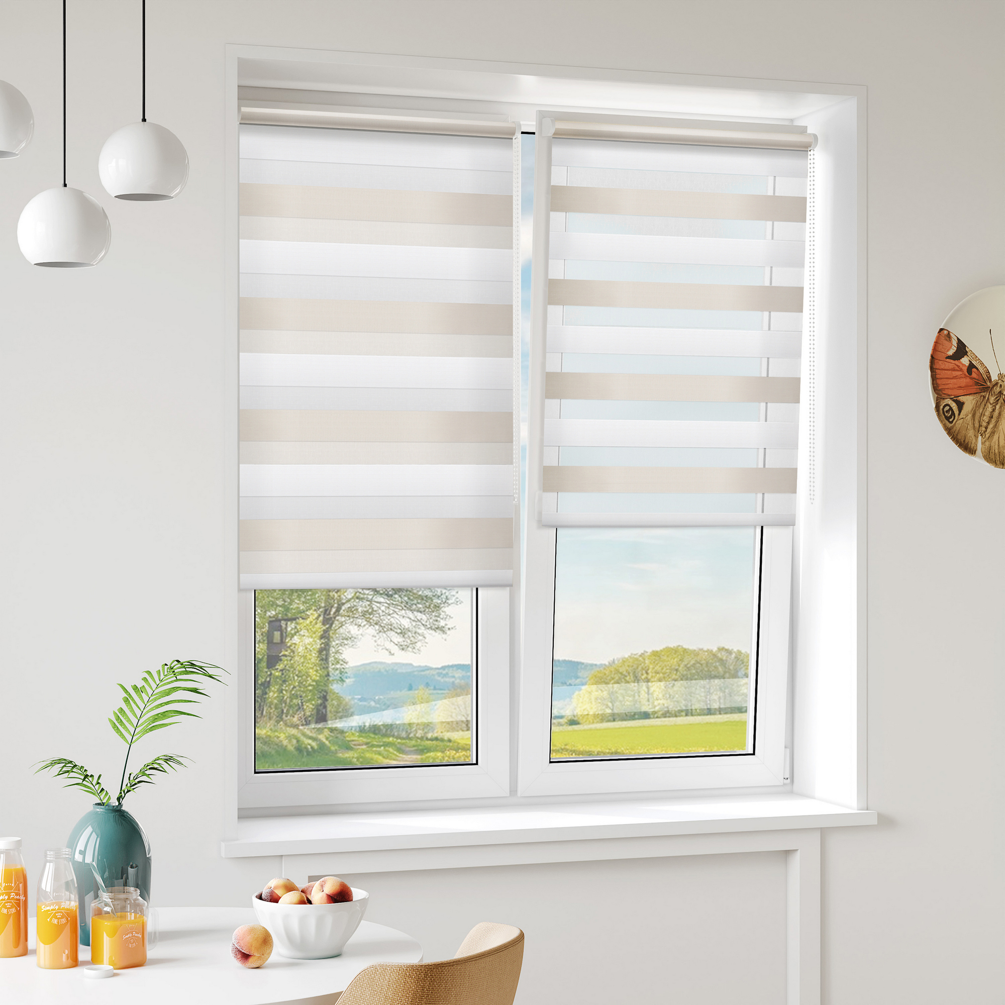 Рулонная штора день-ночь MIAMOZA 70x160 см серо-молочная 84522143 STLM-0051179 - Вид №2