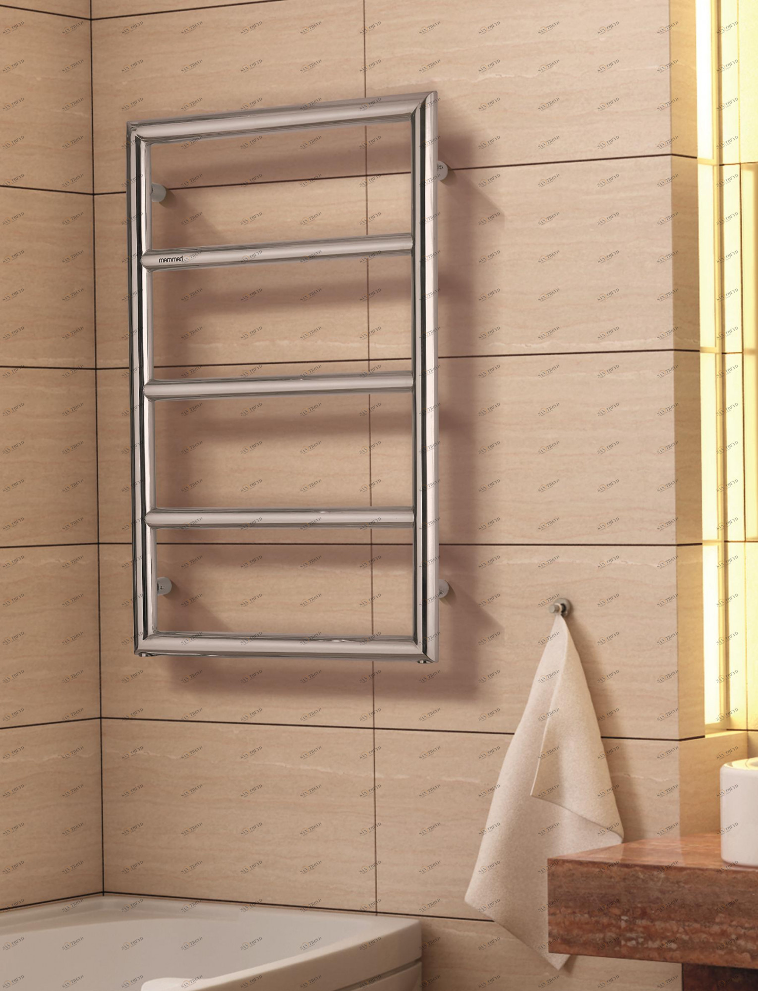 Полотенцесушитель Hammam TRENDY Stainless steel  комбинированный; электрический или водяной Сталь 
