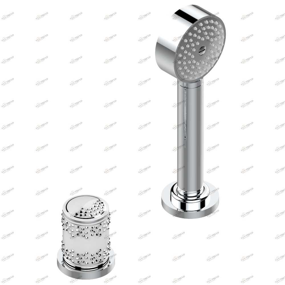 U8A-6532/60A Смеситель керамический устанавливаемый на борту с ручным душем с ручкой одновременной регулировки – потока/температуры Thg-paris Wedding Хром U8A 6532/60A  A02 CAT.A