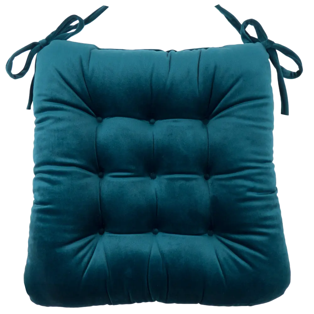 Подушка для стула Бархат 40x36x6 см цвет морская глубина LINEN WAY STLM-2007927