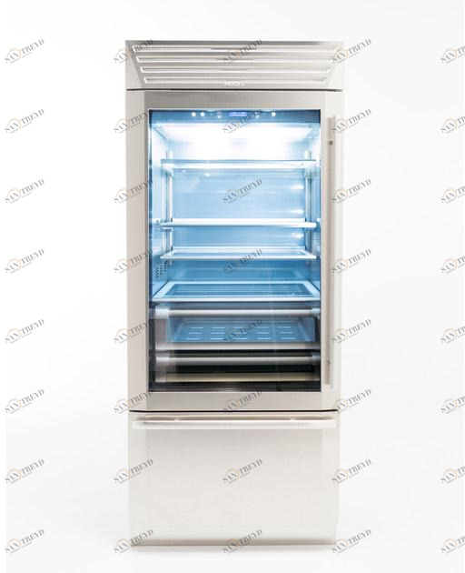 FHIABA Холодильник со стеклянной дверцей с морозильной камерой Standplus Ms8990tgt