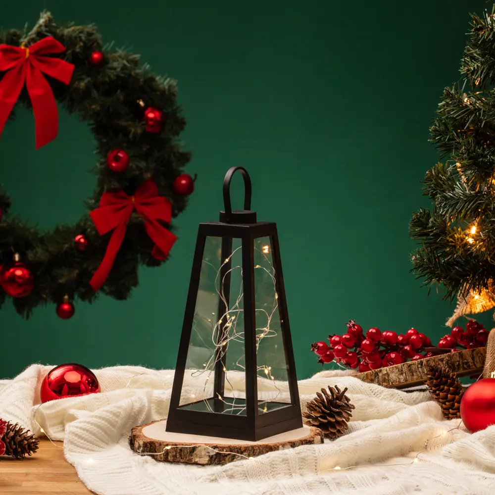 89380288 Электрогирлянда - фигура Фонарь с росой для дома 20 ламп 24 см черный STLM-1340925 Santreyd  - Вид №7