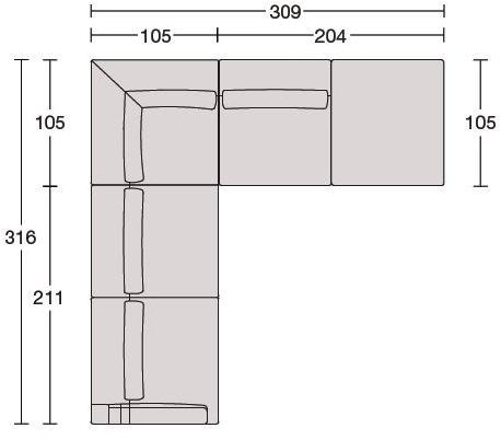CTS SALOTTI Модульный диван с шезлонгом Premiere sun-id-1417714 - Вид №8
