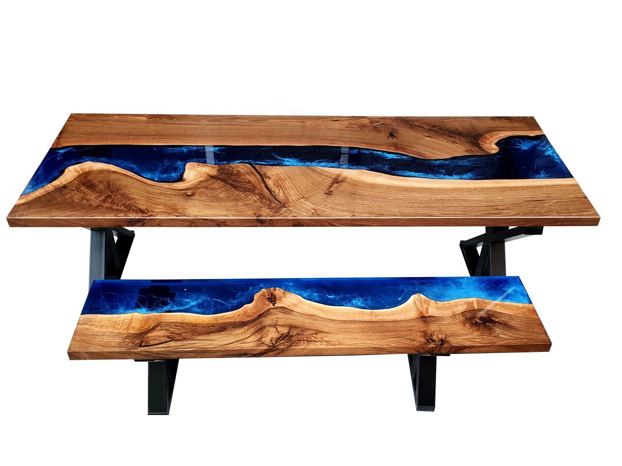 Скамейка / стол из орехового дерева и смолы Legnor LEG2408738 ARCH-00064476 - Вид №2