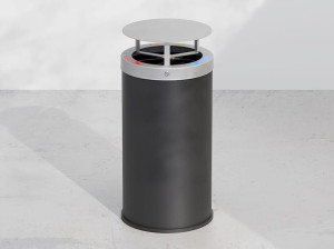 Стальная корзина для мусора с крышкой