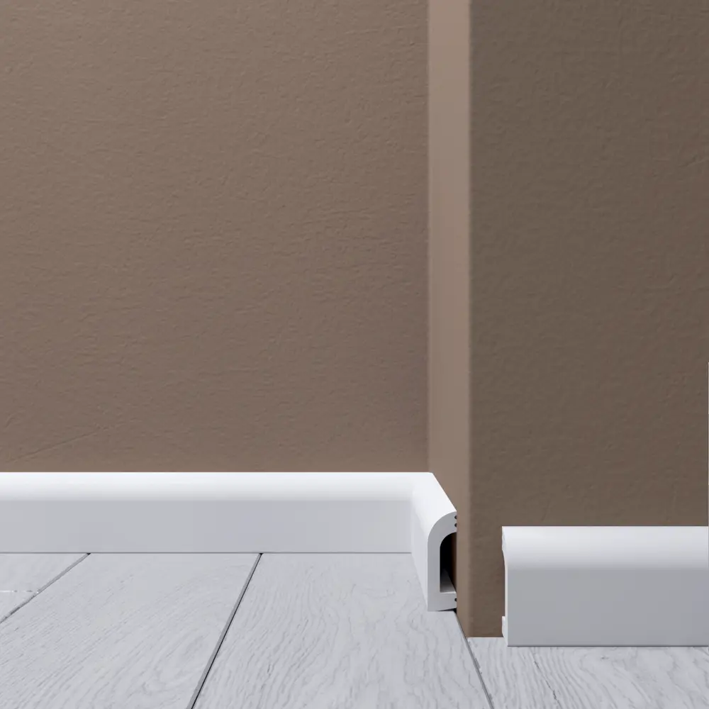 Плинтус Де-Багет 40x12x2000 мм ударопрочный влагостойкий под покраску дюрополимер белый STLM-2058984