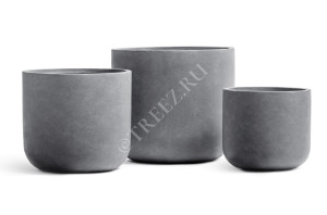 41.1020-0030-WGR-30 Кашпо  ERGO - серия Just - Цилиндр - Светло-серый камень Цветочная коллекция