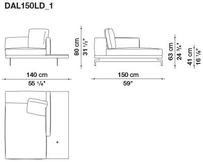 B&B Italia 3-х местный тканевый диван с шезлонгом Dock sun-id-1355318 - Вид №148