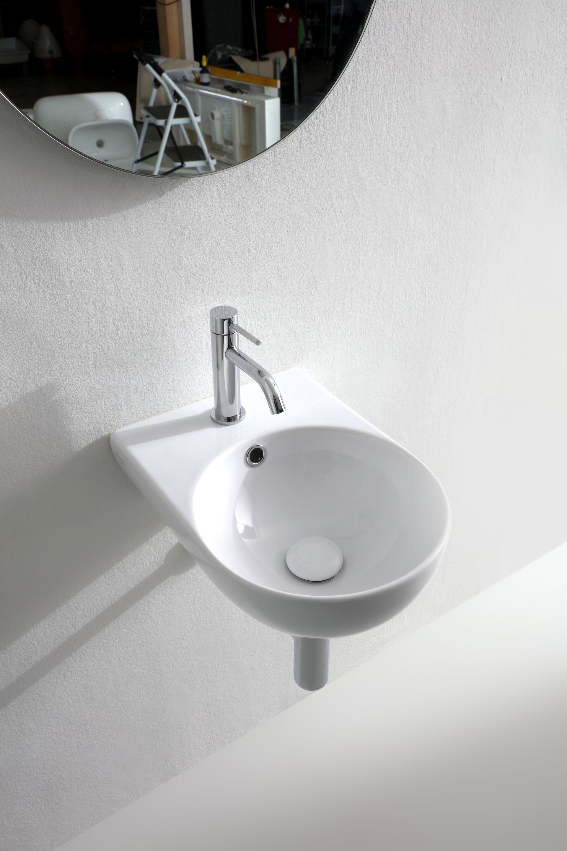 Керамическая ручная мойка с круглым переливом Olympia Ceramica Milady ARCH-00080917 - Вид №1