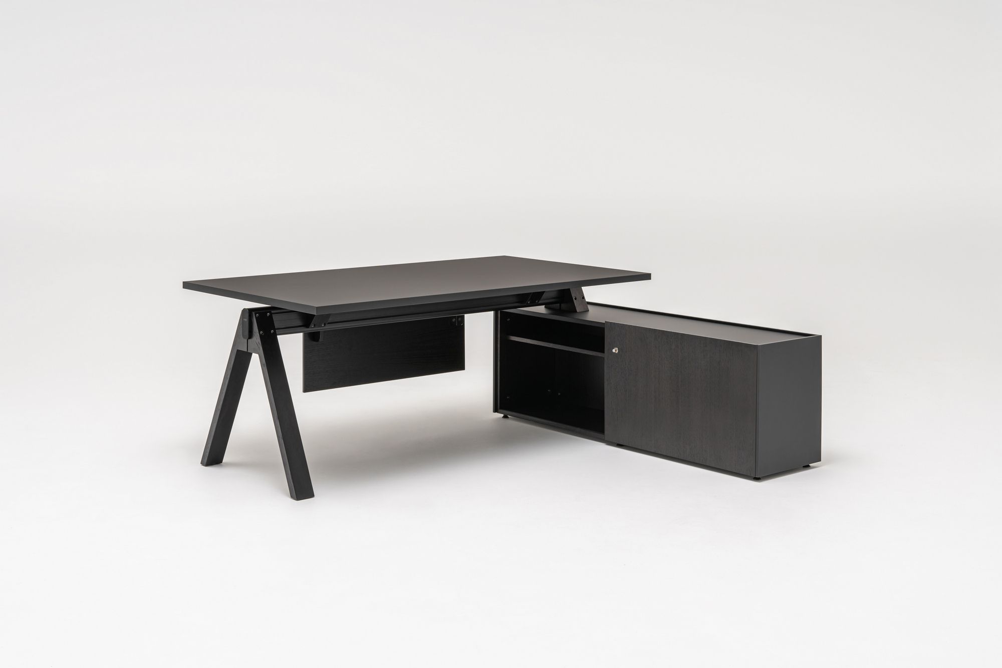 Деревянный угловой секционный стол со встроенной полкой MDD Viga ARCH-00080022 - Вид №31