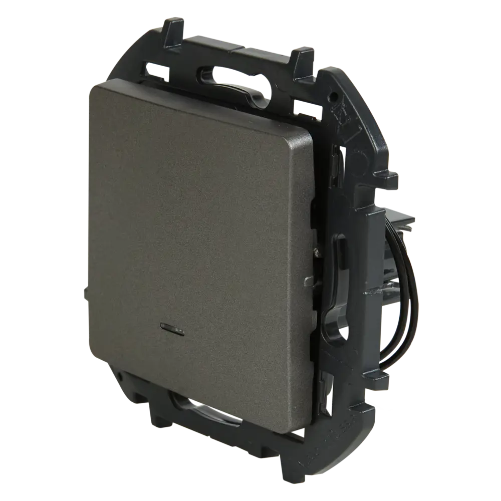 LEXMAN LILIAN — одноклавишный выключатель с подсветкой в цвете «Титан» 86761709 STLM-1102859 - Вид №1