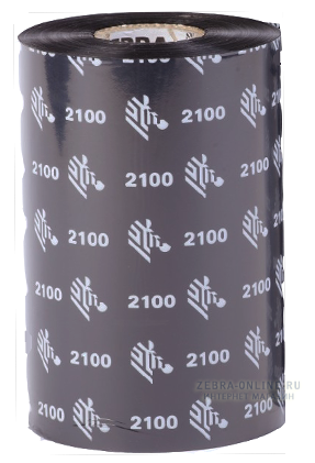 02100BK08045 Wax ribbon, 80mmx450m (3.15inx1476ft), 2100, high performance, 25mm (1in) core Zebra Santreyd 