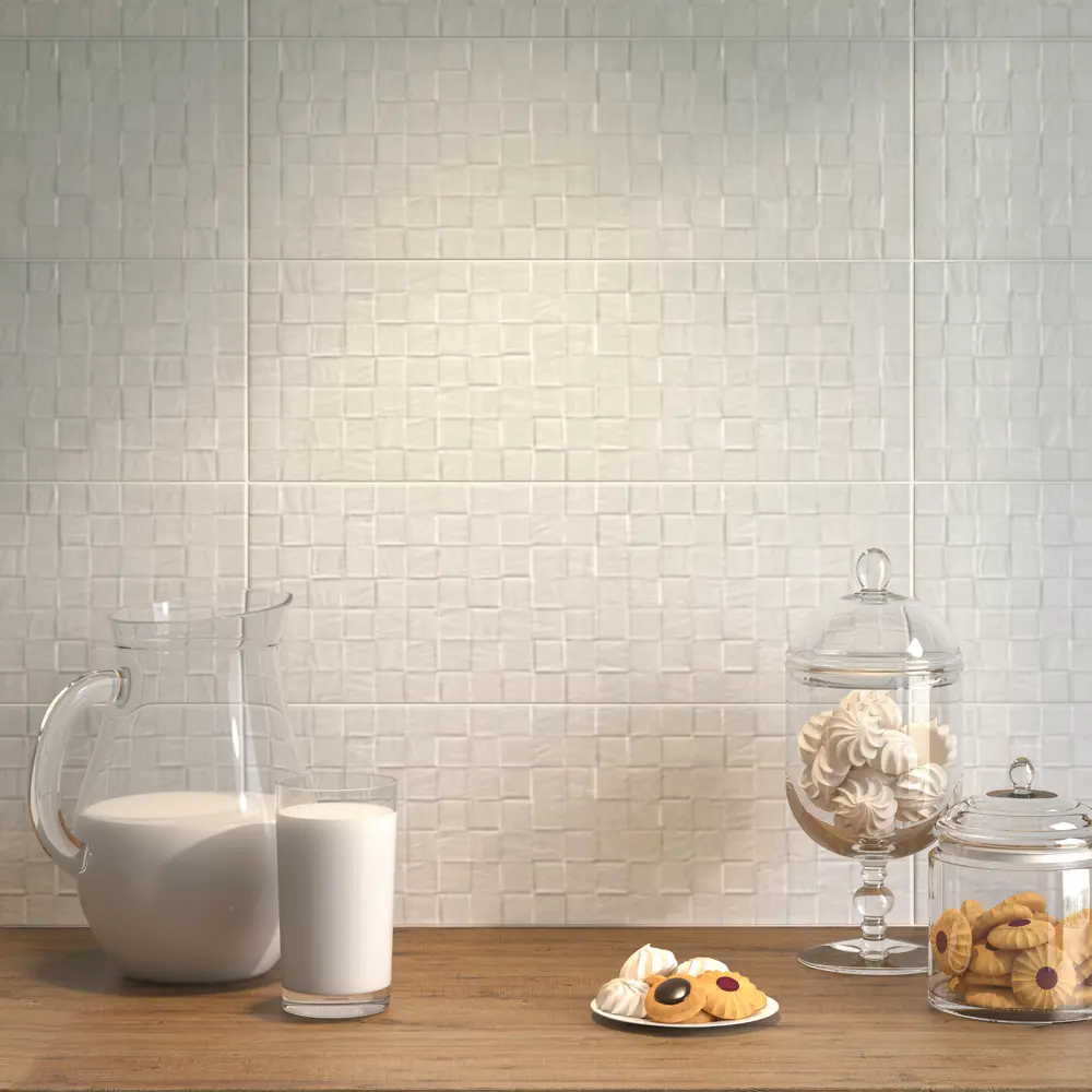 Плитка настенная Kerama Marazzi Сигма 20x60 см 1.2 м² матовая цвет белый мозаика 87653859 STLM-2177461