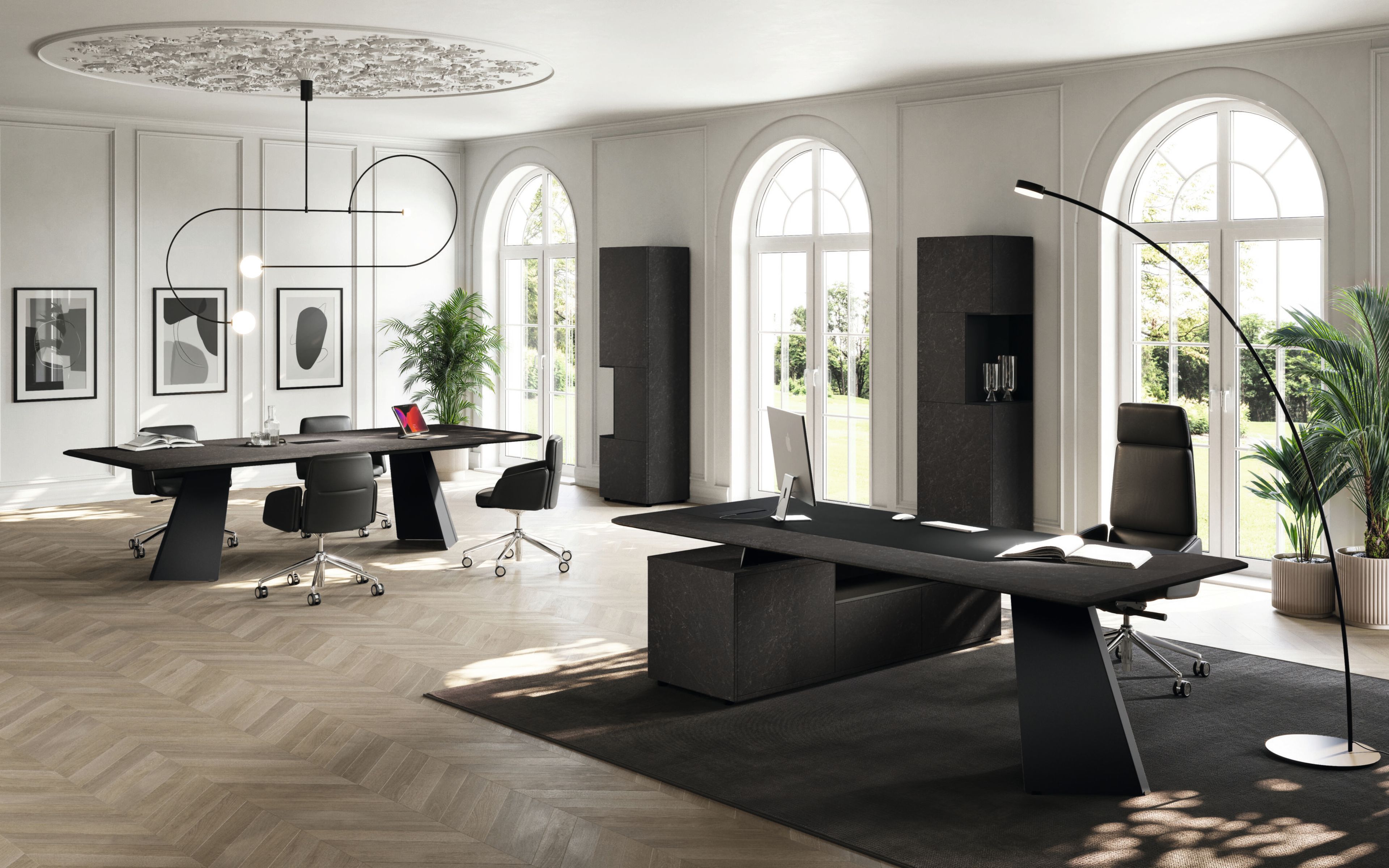 Прямоугольный стол для совещаний с системой люверсов Las Mobili Monolith ARCH-00149849 - Вид №3