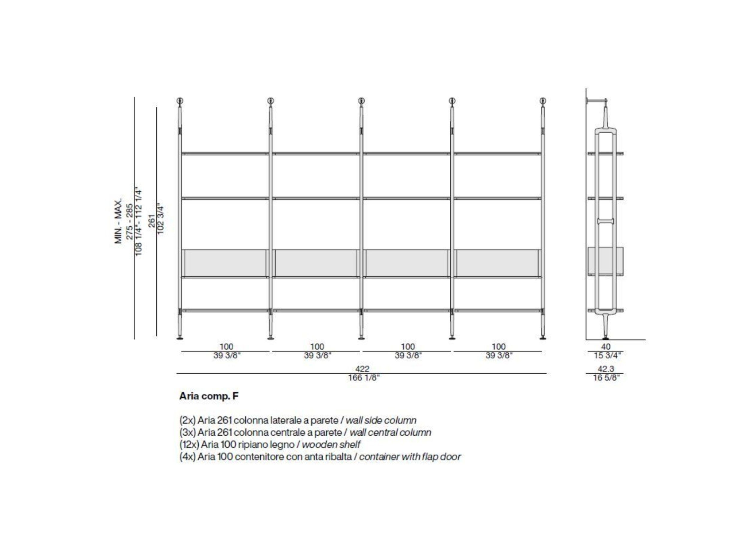 Модульный книжный шкаф из ясеня с ящиками Porada Soul ARCH-00086017 - Вид №4