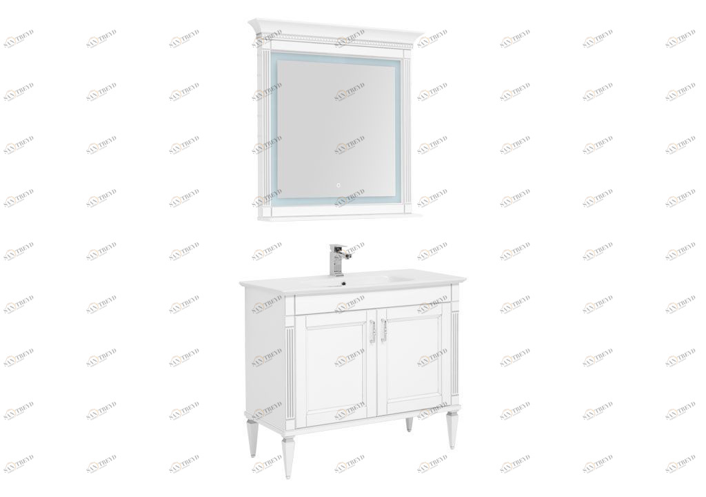 Комплект мебели для ванной Aquanet Селена 105 белый/серебро (2 дверцы) 00233125