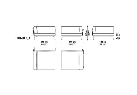 3-местный тканевый садовый диван B&B Italia Outdoor смородина ARCH-00078110 - Вид №8