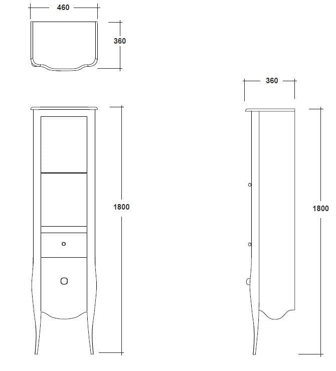 Высокий деревянный напольный шкаф для ванной комнаты Olympia Ceramica Империя ARCH-00084409 - Вид №2