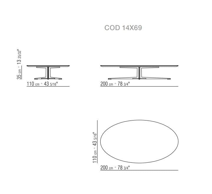 Деревянный овальный журнальный столик Flexform ARCH-00109946 - Вид №3
