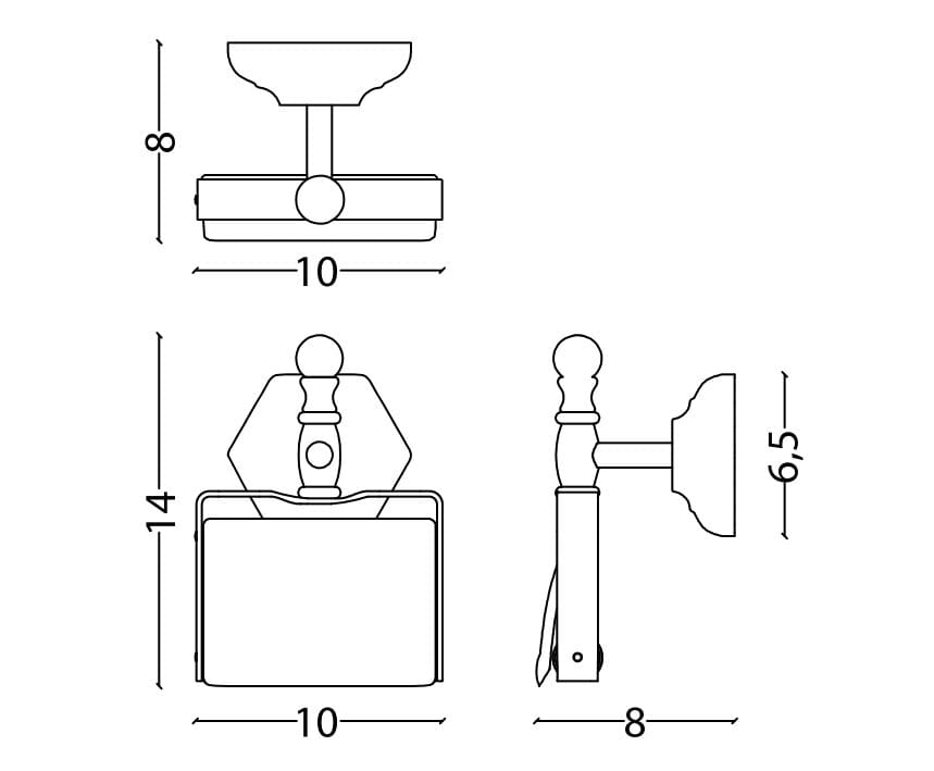 Металлический держатель рулона с крышкой Park Avenue Waldorf ARCH-00107362 - Вид №3
