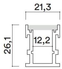 HER Линейный световой профиль из алюминия для светодиодных модулей  Pf002ik  - Вид №2