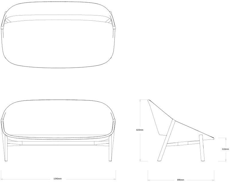 TRIBÙ 2-местный садовый диван из ткани tricord® и тика Elio 02508 - Вид №6