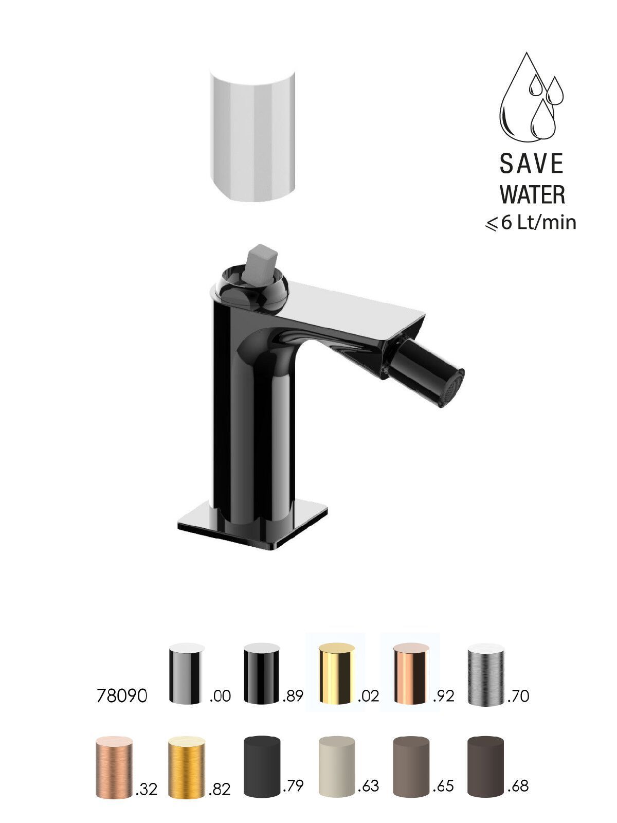 Однорычажный смеситель для биде без слива Rubinetterie Frattini Narciso S ARCH-00049865 - Вид №9