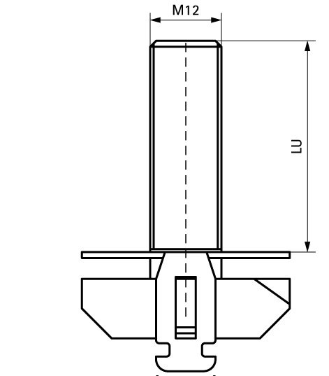65219204 Монтажные профиля Maxx Hammerfix T-образный монтажный болт для соединения Maxx монтажных профилей WALRAVEN  - Вид №1
