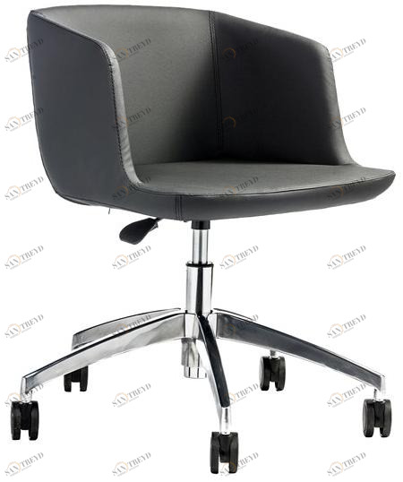 B&T Design Кожаное вращающееся кресло с 5 спицами и колесами sun-id-1396640