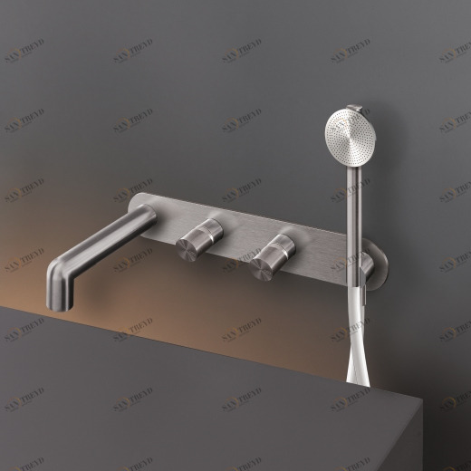 Настенный 2 смесители, установленные для ванной с носиком L. макс. 200 мм и круглые ручной душ диаметром 65 м т  CAR51Y CEADESIGN 